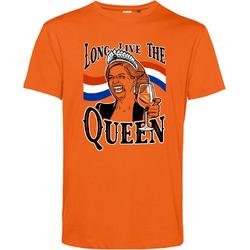 T-shirt Long Live The Queen Maxima | Koningsdag kleding | oranje t-shirt | Oranje | maat 5XL